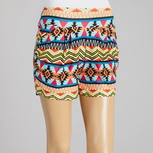 Orange & Blue Tribal Shorts - Women XL *NWOT